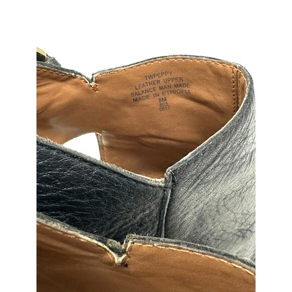 Tommy Hilfiger Black Leather Open Toe Sling Back Heeled Sandals Shoes size 8M - Picture 7 of 16